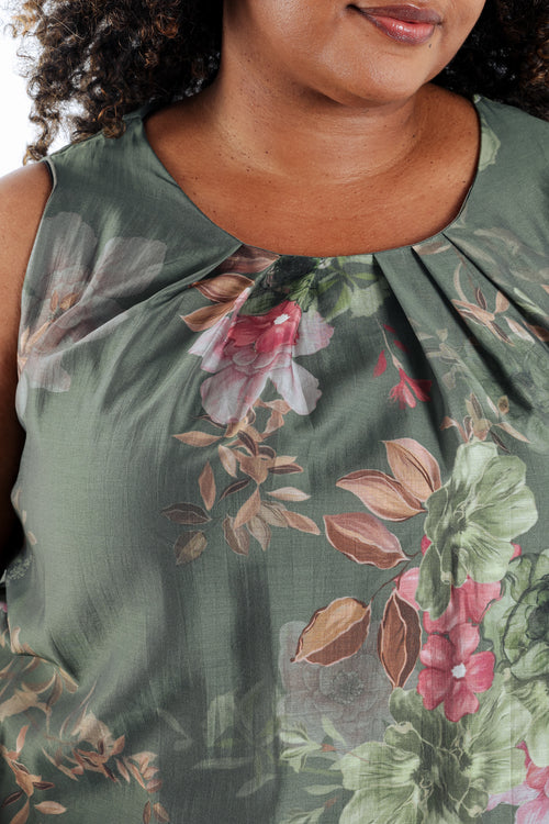 Tanktop van bedrukt viscose met bloemenprint-Paprika-3