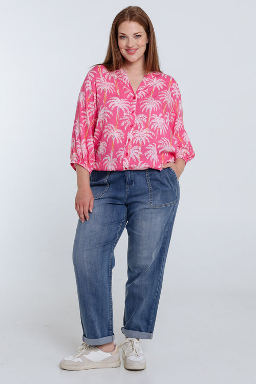 Blouse en viscose imprimé palmiers-Paprika-8