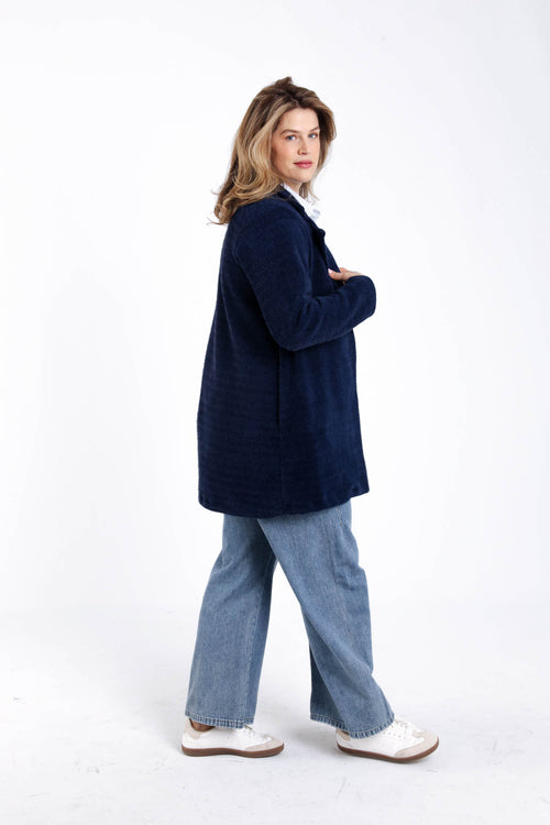 Effen halflange jas-Paprika-8