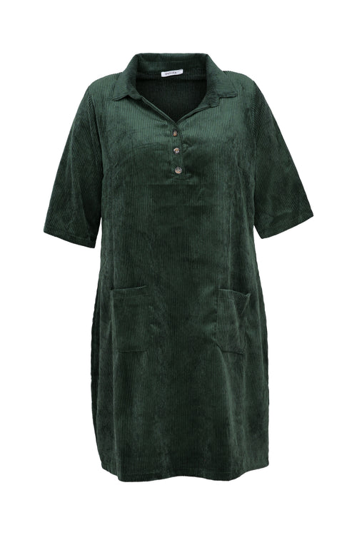 Robe courte unie en velours-Paprika-11