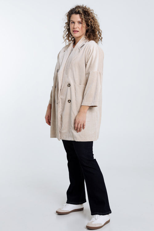 Longue veste en velours unie-Paprika-8