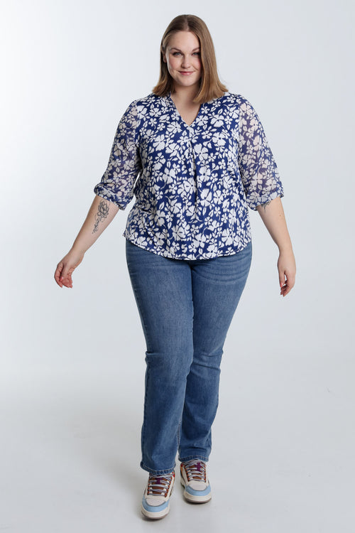 T-shirt met bloemenprint-Paprika-7