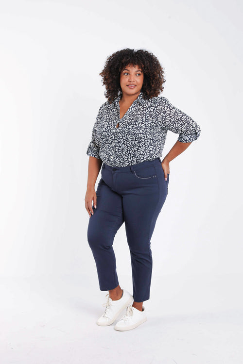 Pantalon slim Louise 7/8-Paprika-9