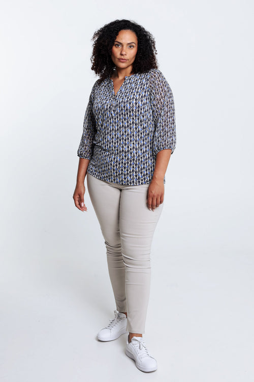 T-shirt met gouden grafisch motief-Paprika-7