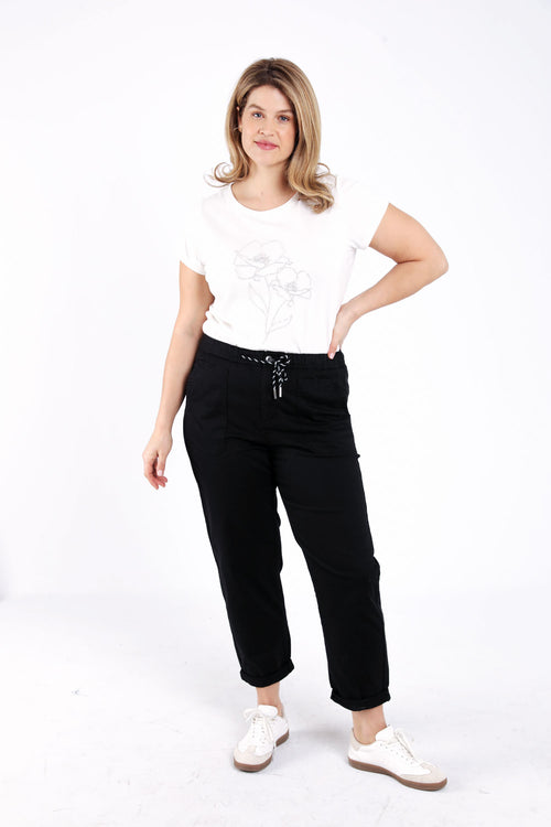 Chino en coton uni-Paprika-1