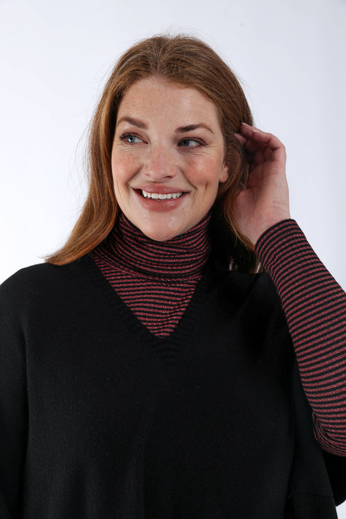 Effen korte trui van viscose-Paprika-1