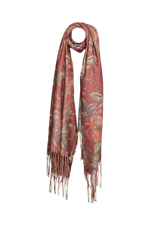 Foulard chaud imprimé floral-Paprika-1