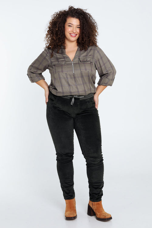 Jegging slim en velours-Paprika-10