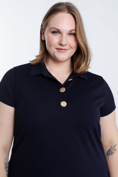 Robe polo unie-Paprika-3