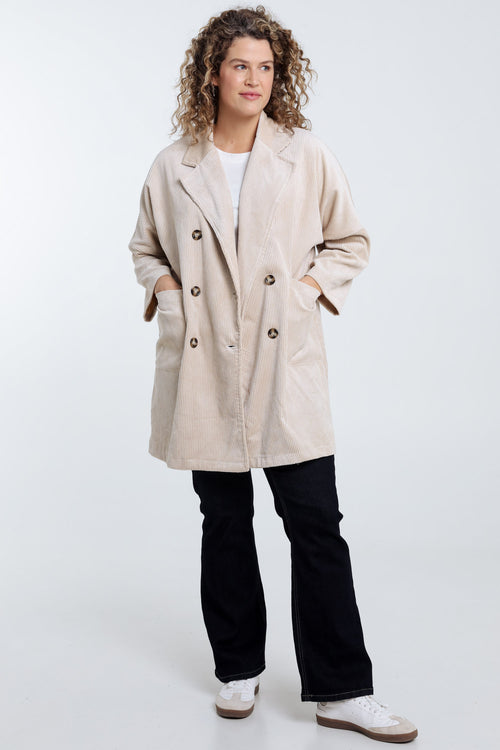Longue veste en velours unie-Paprika-9
