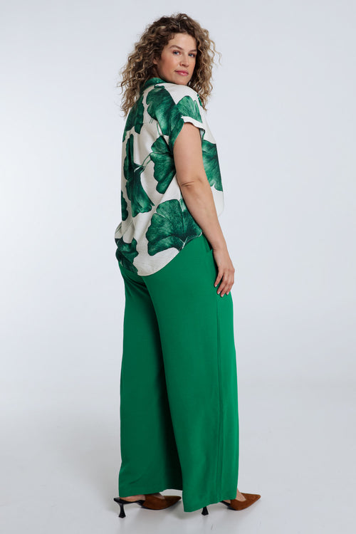 Pantalon fluide uni avec poches-Paprika-2