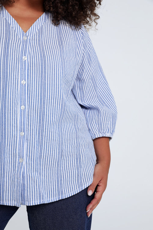 Blouse rayée en coton-Paprika-6
