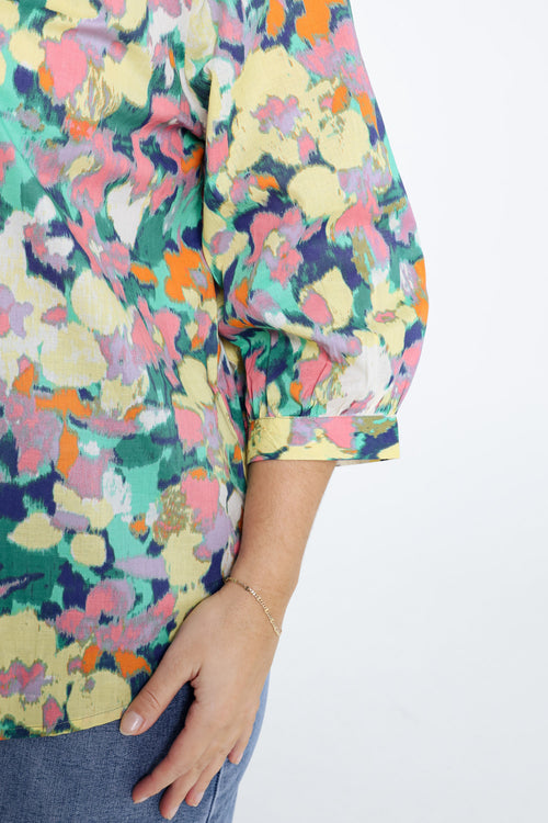 Blouse en coton imprimé floral-Paprika-6