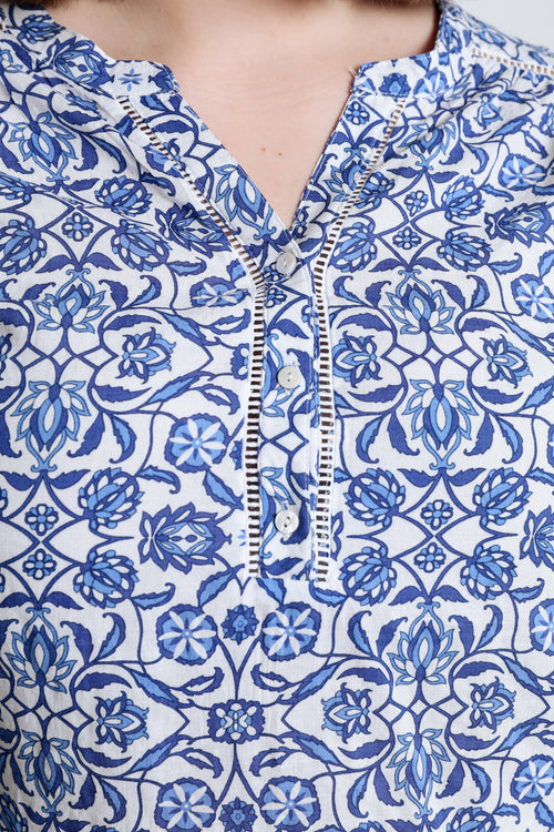 Blouse imprimé bicolore-Paprika-4