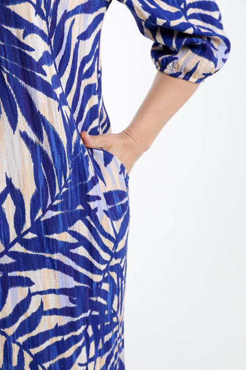 Robe en viscose imprimé feuillage-Paprika-5