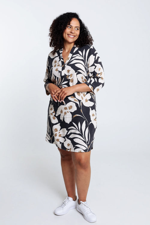 Robe à fleurs en viscose-Paprika-9