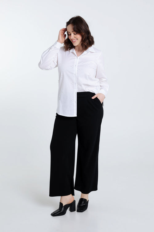 Chemise en coton avec perles-Paprika-6