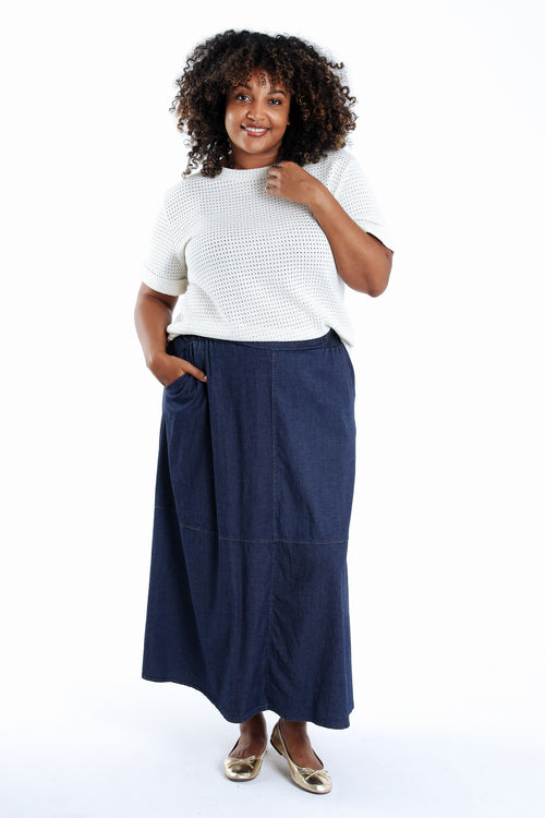 T-shirt van mesh met lurex-Paprika-9