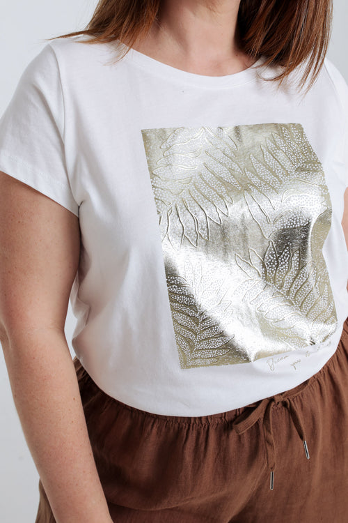 T-shirt en coton avec imprimé foil-Paprika-6