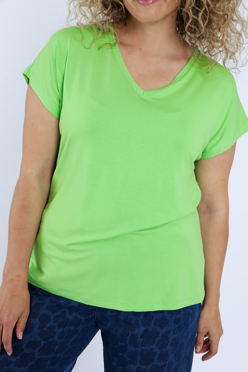 T-shirt uni en viscose-Paprika-5
