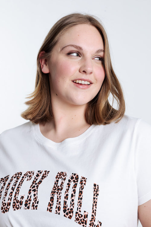T-shirt van katoen Rock Roll-Paprika-3