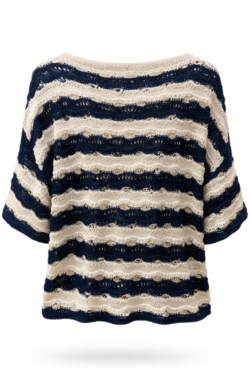 Gestreepte gehaakte trui-Paprika-1