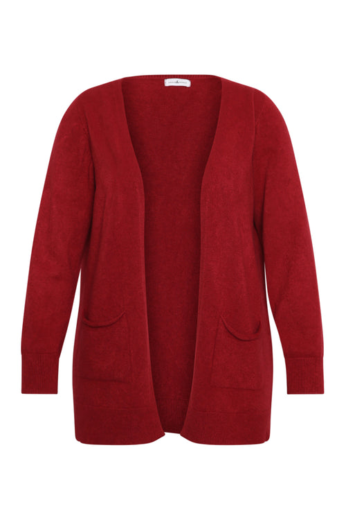 Cardigan in effen viscose-Paprika-1