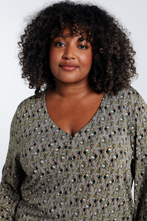 Rechte top met grafisch rondjesmotief-Paprika-4