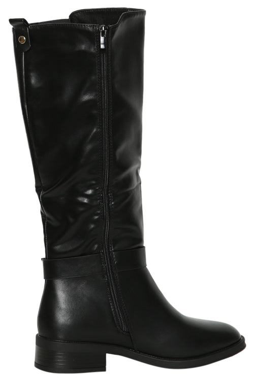 Bottes plates cavalières avec boucle-Paprika-5