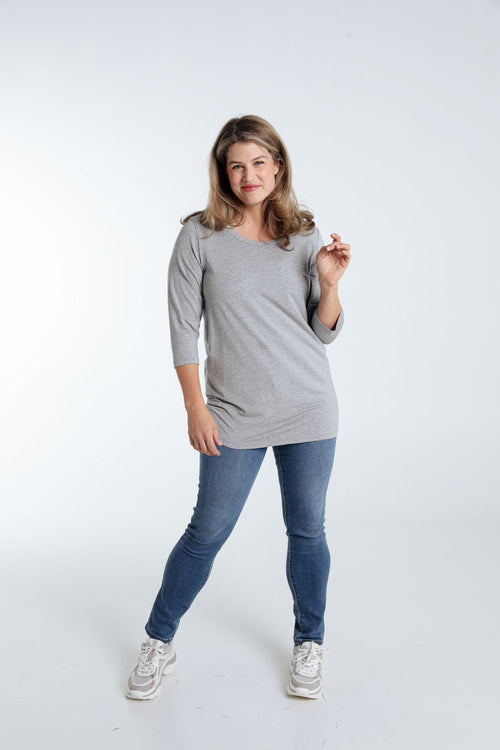 T-shirt basic uni en viscose-Paprika-7