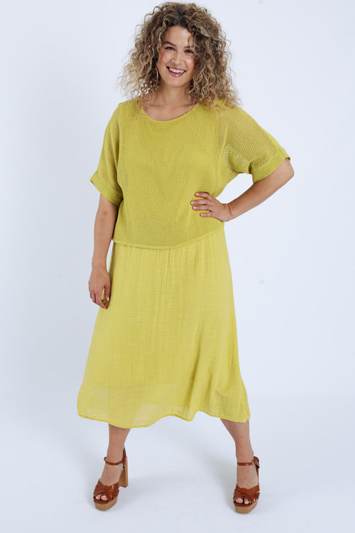 Robe 2en 1 en gaze de coton unie-Paprika-7