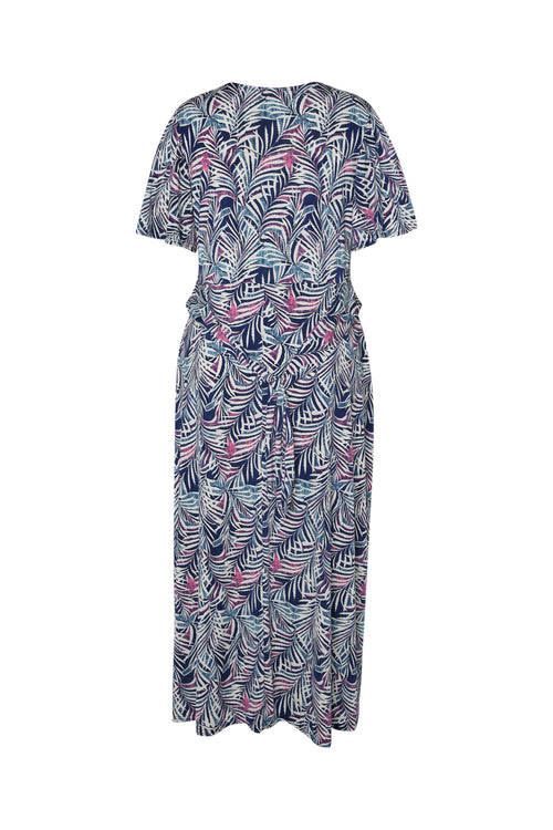 Robe longue imprimé feuillage-Paprika-2