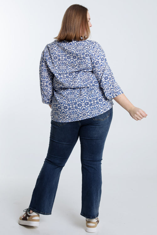 Blouse imprimé bicolore-Paprika-2
