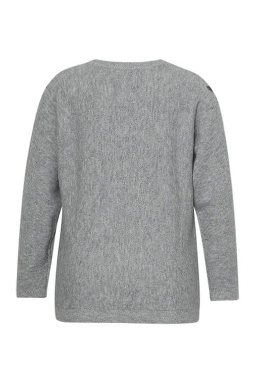 Pull uni avec broderies perlées-Paprika-2