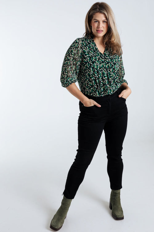 Pantalon Louise 7/8 en coton-Paprika-8