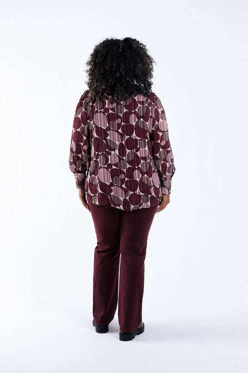 Blouse imprimé ronds avec foil-Paprika-2