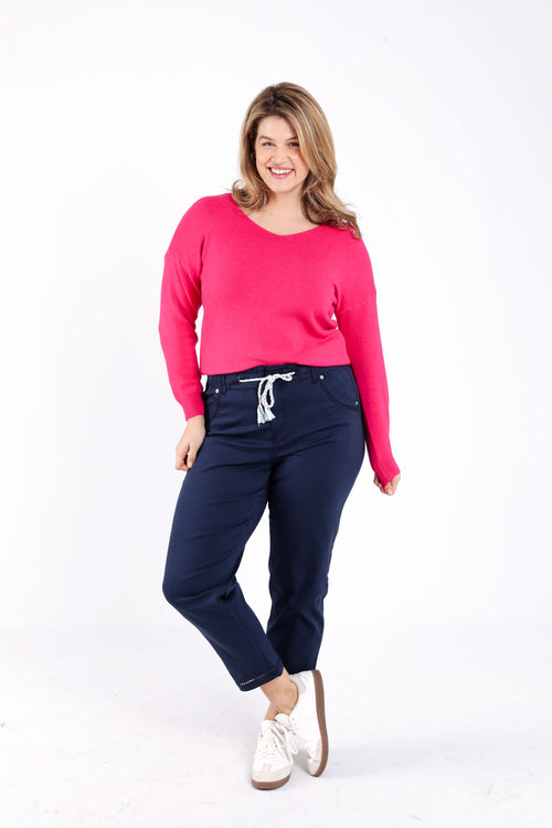 Effen katoenen chino-Paprika-1