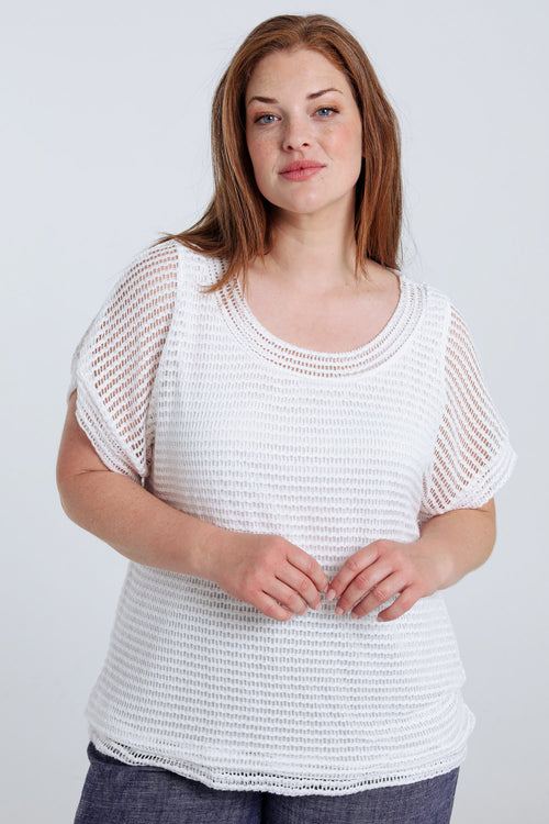 T-shirt met een enkelvoudige stof-Paprika-1