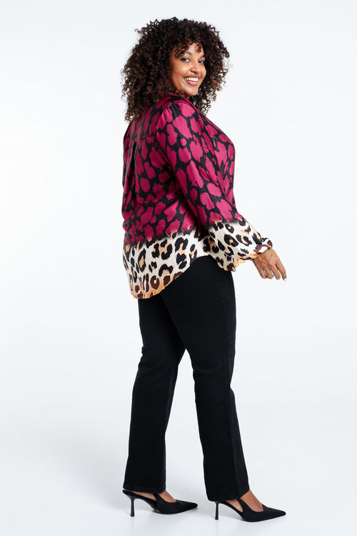 Blouse en viscose imprimé peu de bête-Paprika-2