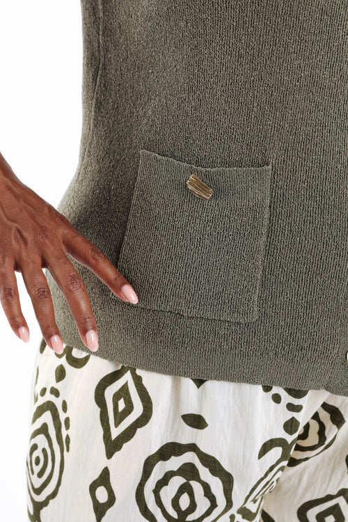 Effen mouwloos gilet-Paprika-4
