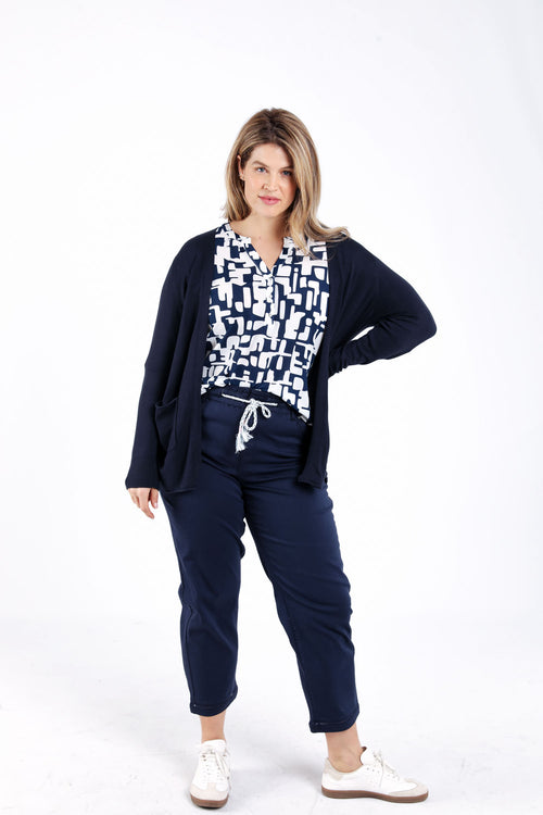Dunne effen viscose cardigan-Paprika-9