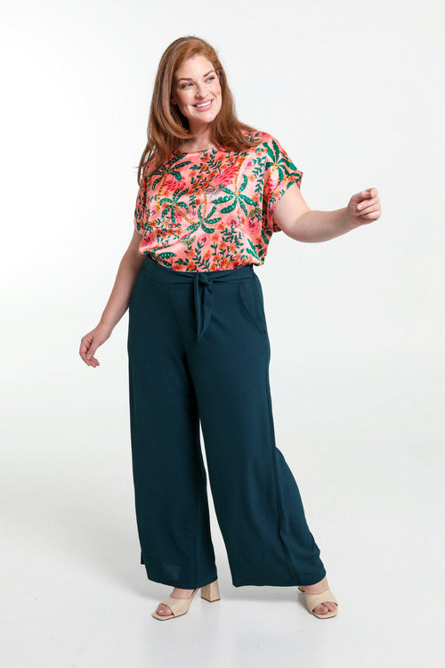 Pantalon large avec nœud-Paprika-6