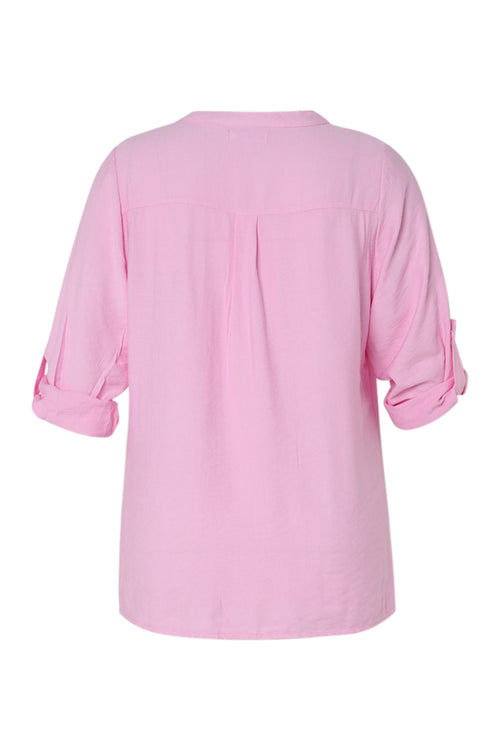 Blouse en viscose uni-Paprika-11