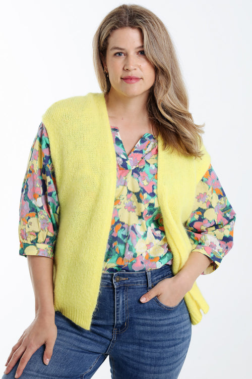 Effen mouwloos vest-Paprika-7