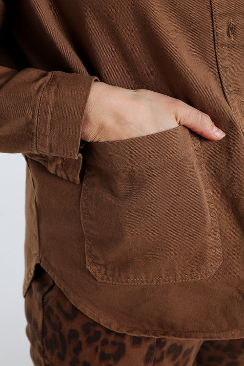 Veste en jeans unie-Paprika-4