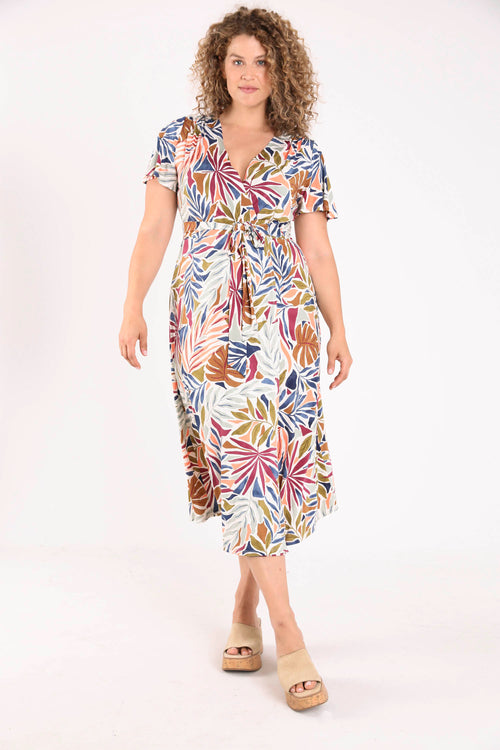 Jurk met bloemenprint en overslag-Paprika-7