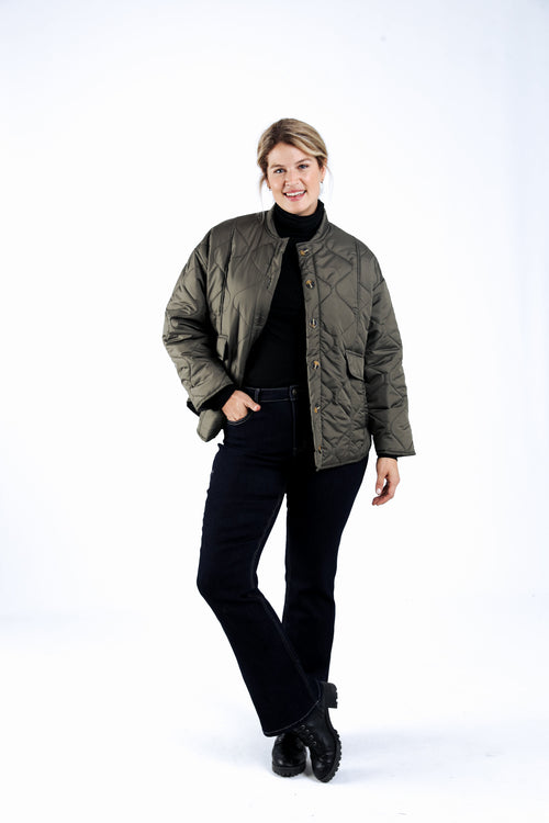 Doudoune courte matelassée unie-Paprika-8