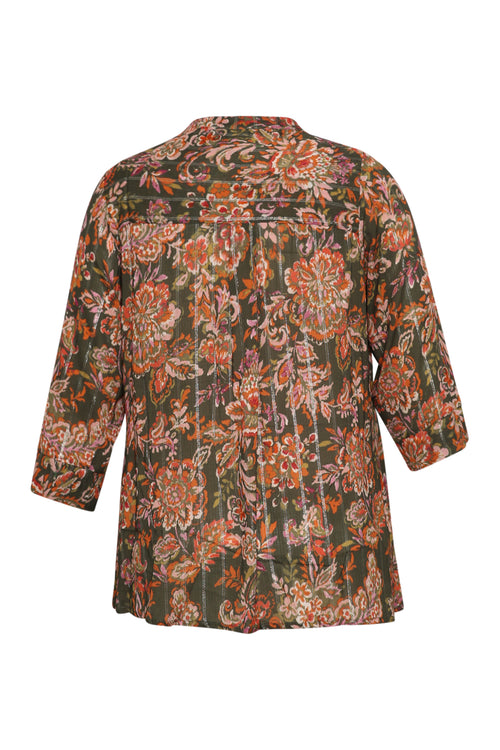 Blouse van viscose met paisleyprint-Paprika-9