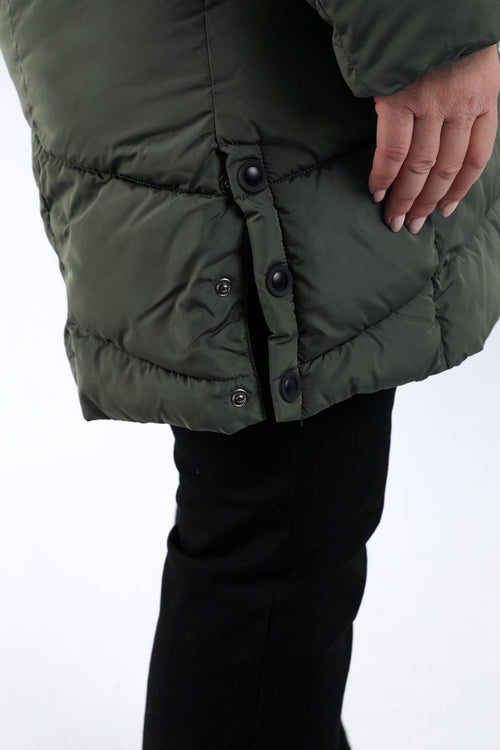 Doudoune longue unie-Paprika-6