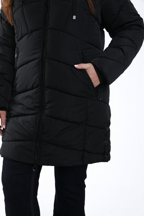 Doudoune longue unie-Paprika-4